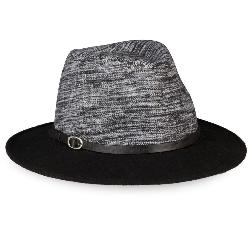 Oliver Bonas Black Tia Tweed Contrast Hat (one size)